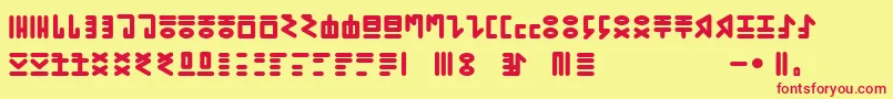 GENР RICA PRIMITIVA 01 Font – Red Fonts on Yellow Background